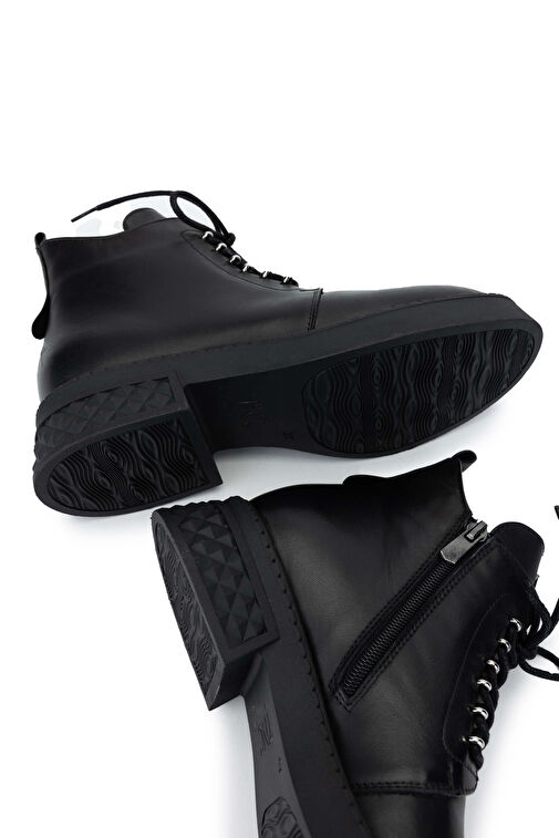 Tamer Tanca Kadın Hakiki Deri Siyah Deri Casual Bot - Görsel 6