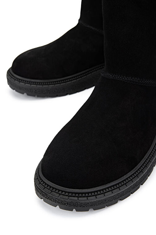 Tamer Tanca Kadın Hakiki Deri Siyah Süet Casual Bot - Görsel 4