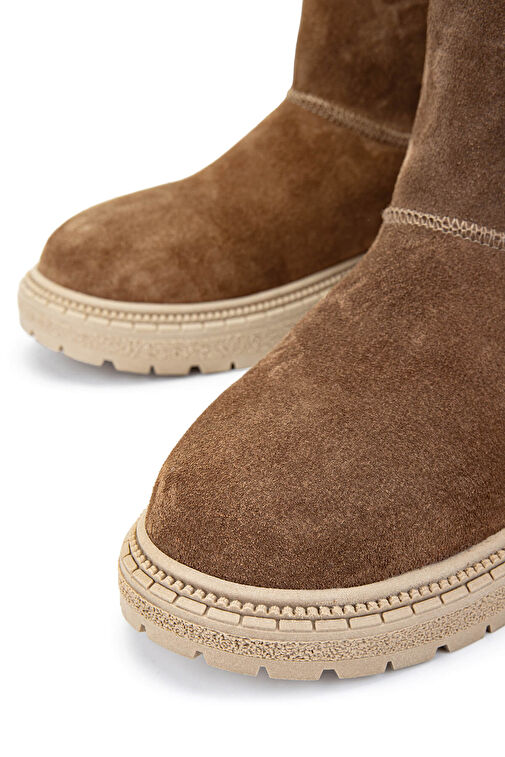 Tamer Tanca Kadın Hakiki Deri Tütün Süet Casual Bot - Görsel 4