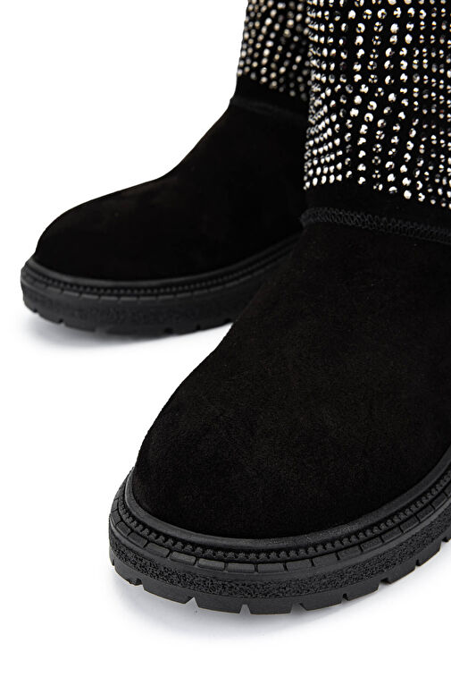 Tamer Tanca Kadın Hakiki Deri Siyah Süet/Taş Casual Bot - Görsel 4