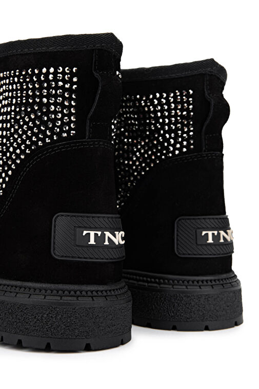 Tamer Tanca Kadın Hakiki Deri Siyah Süet/Taş Casual Bot - Görsel 5