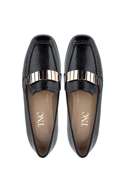 Tamer Tanca Kadın Hakiki Deri Siyah Loafer Ayakkabı - Görsel 6