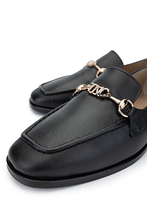 Tamer Tanca Kadın Hakiki Deri Siyah Deri Loafer Ayakkabı - Görsel 4