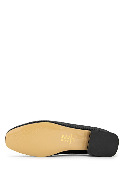 Tamer Tanca Kadın Hakiki Deri Siyah Babet Ayakkabı - Görsel 6