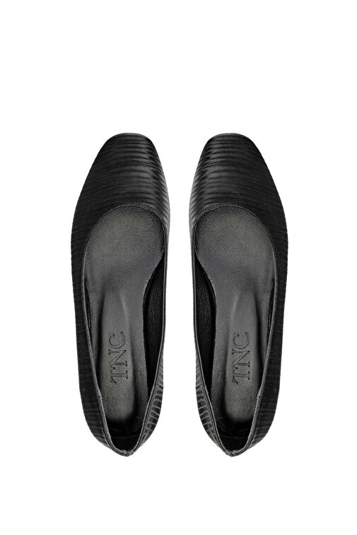 Tamer Tanca Kadın Hakiki Deri Siyah Babet Ayakkabı - Görsel 4