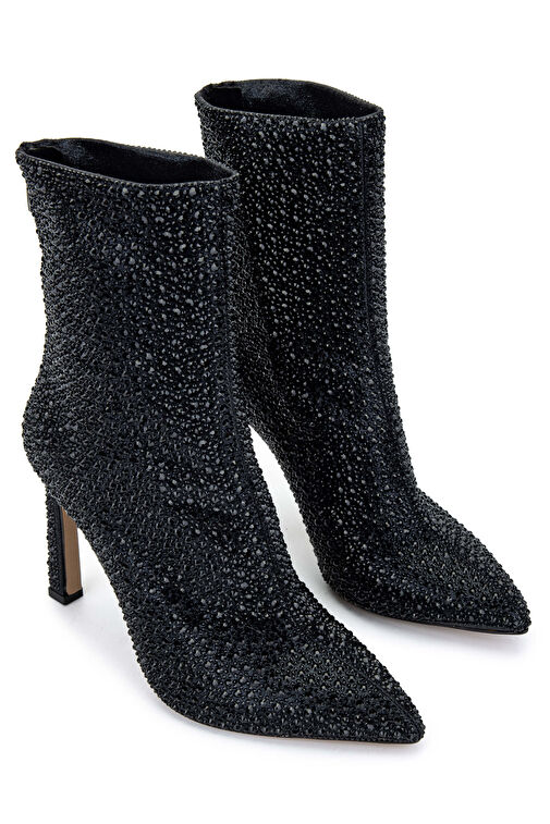 Tamer Tanca Kadın Hakiki Deri Siyah Topuklu Bot - Görsel 3