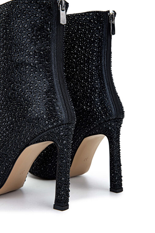 Tamer Tanca Kadın Hakiki Deri Siyah Topuklu Bot - Görsel 6