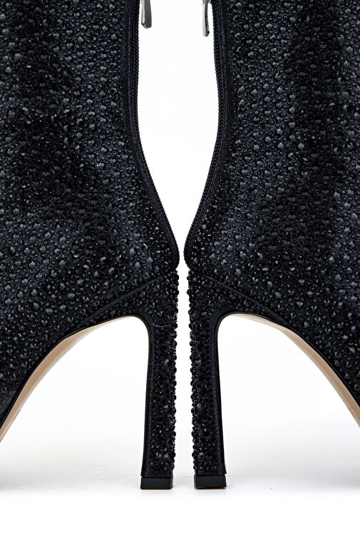 Tamer Tanca Kadın Hakiki Deri Siyah Topuklu Bot - Görsel 7