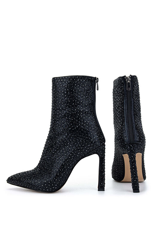 Tamer Tanca Kadın Hakiki Deri Siyah Topuklu Bot - Görsel 8