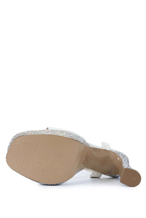 Tamer Tanca Kadın Suni Deri Beyaz Saten Topuklu Ayakkabı - Görsel 6