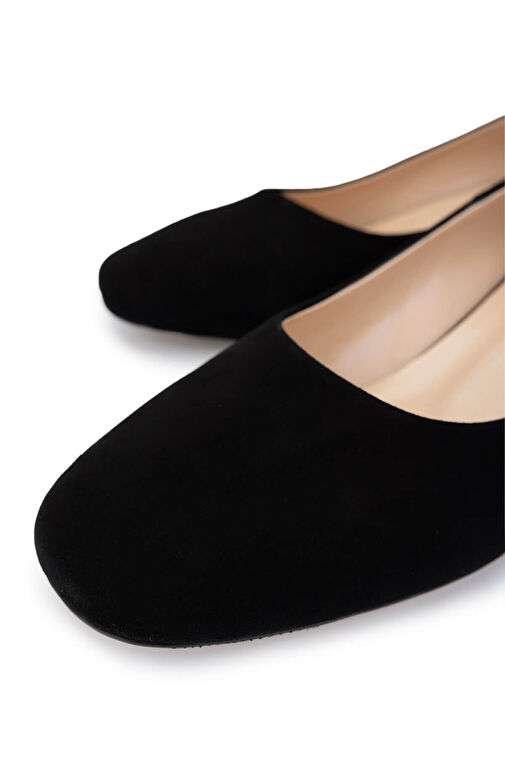 Tamer Tanca Kadın Hakiki Deri Siyah Süet Topuklu Ayakkabı - Görsel 4