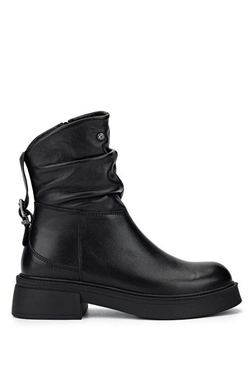 Tamer Tanca Kadın Hakiki Deri Siyah Deri Casual Bot - Görsel 2