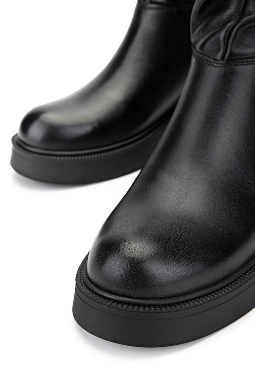 Tamer Tanca Kadın Hakiki Deri Siyah Deri Casual Bot - Görsel 4