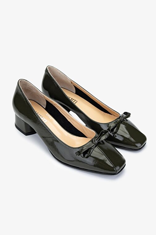 Valmenti Kadın Hakiki Deri Yeşil Topuklu Ayakkabı - Görsel 3