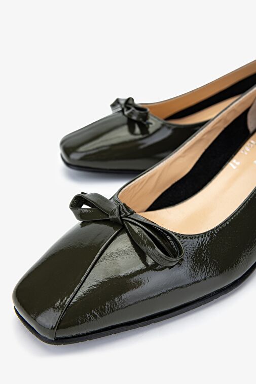 Valmenti Kadın Hakiki Deri Yeşil Topuklu Ayakkabı - Görsel 4