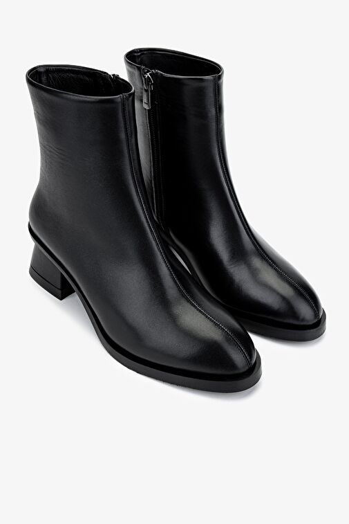 Valmenti Kadın Hakiki Deri Siyah Deri Topuklu Bot - Görsel 3