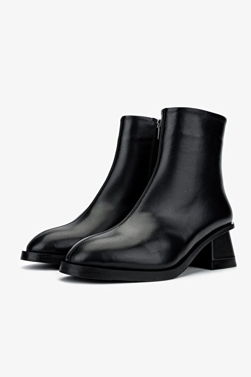 Valmenti Kadın Hakiki Deri Siyah Deri Topuklu Bot - Görsel 5