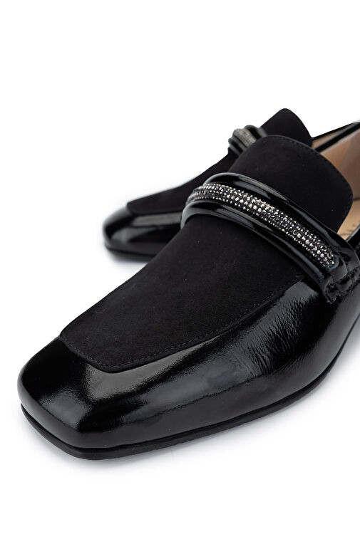 Tamer Tanca Kadın Hakiki Deri Siyah Topuklu Ayakkabı - Görsel 4