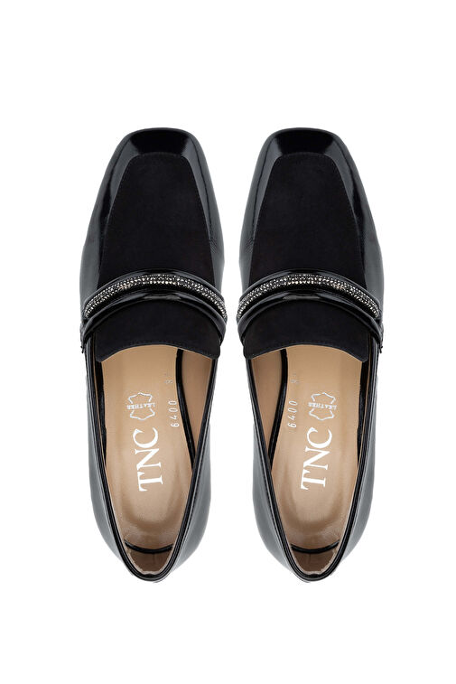 Tamer Tanca Kadın Hakiki Deri Siyah Topuklu Ayakkabı - Görsel 6