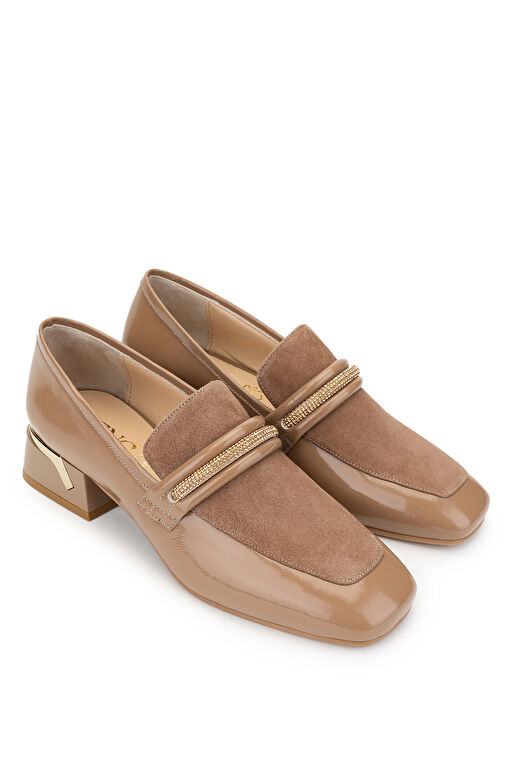 Tamer Tanca Kadın Hakiki Deri Nude Rugan Topuklu Ayakkabı - Görsel 3