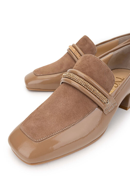 Tamer Tanca Kadın Hakiki Deri Nude Rugan Topuklu Ayakkabı - Görsel 4