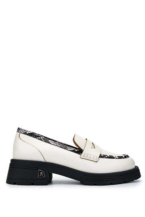 Tamer Tanca Kadın Hakiki Deri Bej Loafer Ayakkabı - Görsel 2