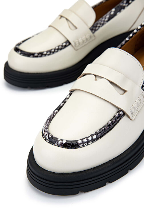 Tamer Tanca Kadın Hakiki Deri Bej Loafer Ayakkabı - Görsel 5