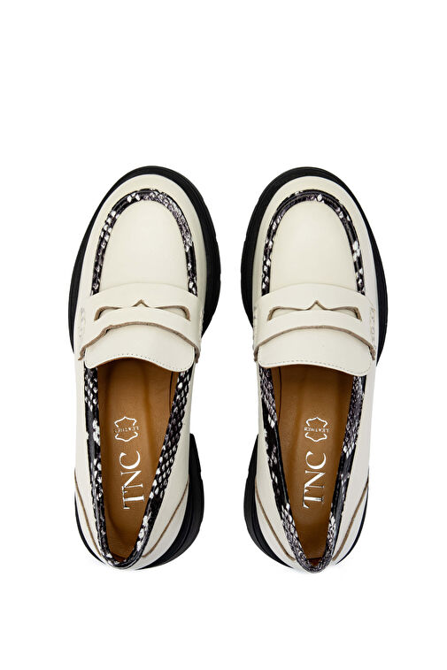 Tamer Tanca Kadın Hakiki Deri Bej Loafer Ayakkabı - Görsel 6