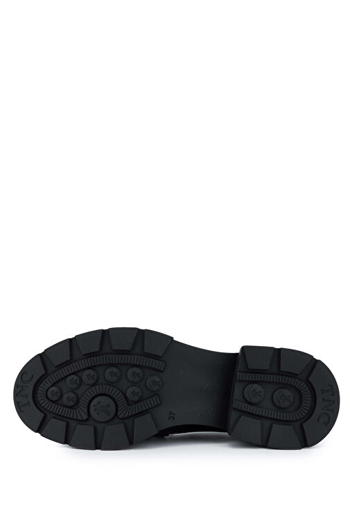 Tamer Tanca Kadın Hakiki Deri Siyah Rugan Loafer Ayakkabı - Görsel 5