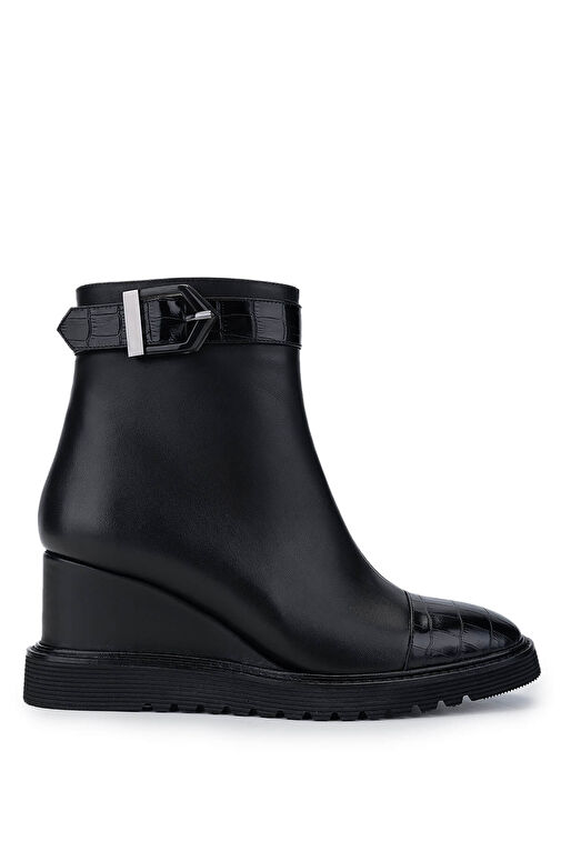 Tamer Tanca Kadın Hakiki Deri Siyah Deri Casual Bot - Görsel 2