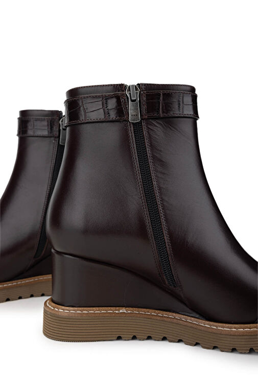 Tamer Tanca Kadın Hakiki Deri Kahverengi Casual Bot - Görsel 5