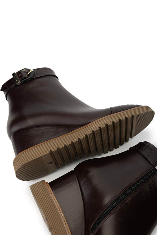 Tamer Tanca Kadın Hakiki Deri Kahverengi Casual Bot - Görsel 6