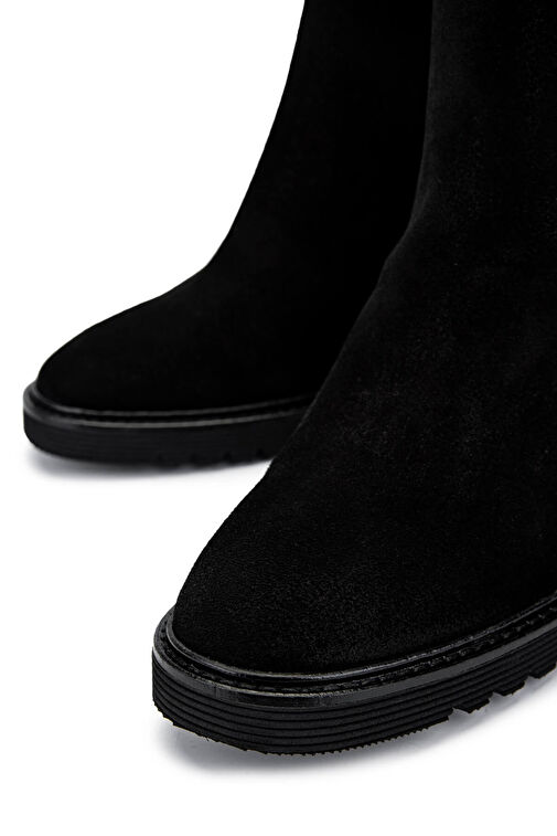 Tamer Tanca Kadın Hakiki Deri Siyah Süet Casual Bot - Görsel 4