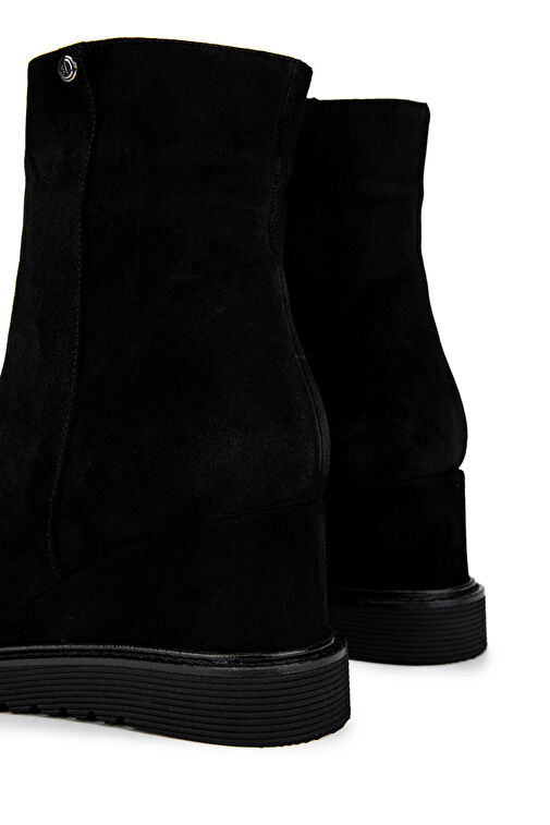 Tamer Tanca Kadın Hakiki Deri Siyah Süet Casual Bot - Görsel 5