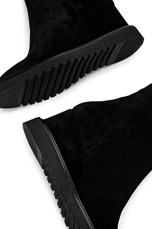 Tamer Tanca Kadın Hakiki Deri Siyah Süet Casual Bot - Görsel 6