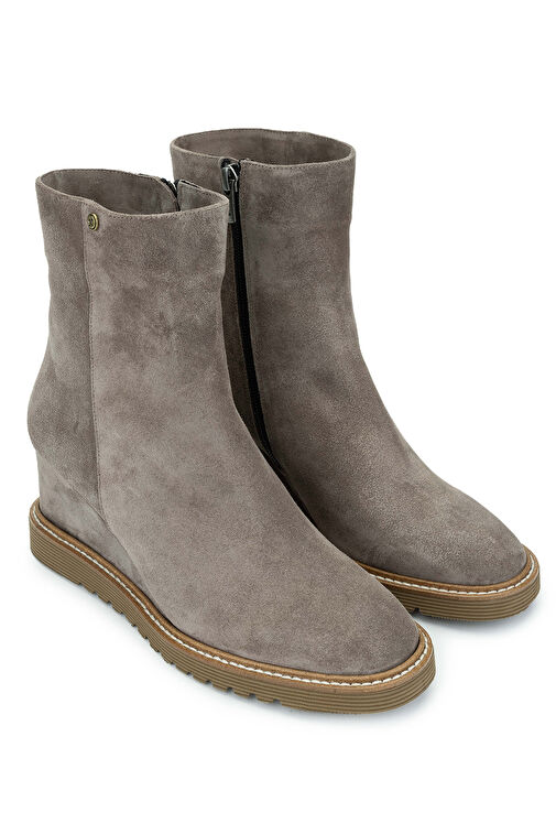 Tamer Tanca Kadın Hakiki Deri Vizon Süet Casual Bot - Görsel 3