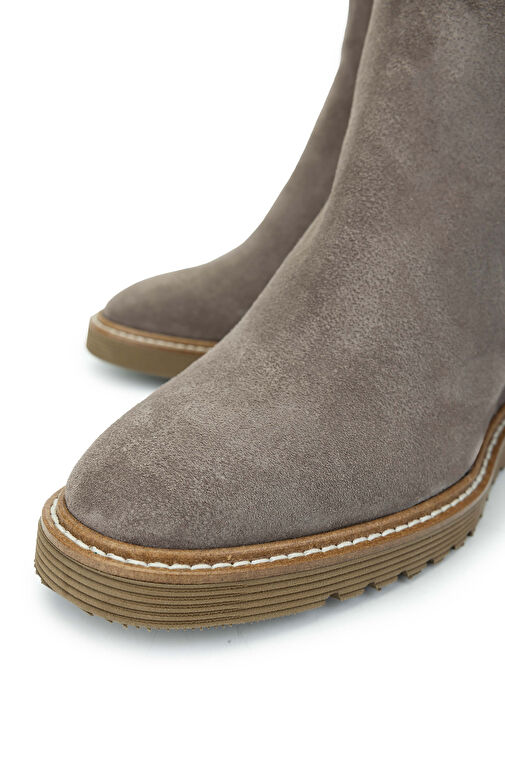 Tamer Tanca Kadın Hakiki Deri Vizon Süet Casual Bot - Görsel 4