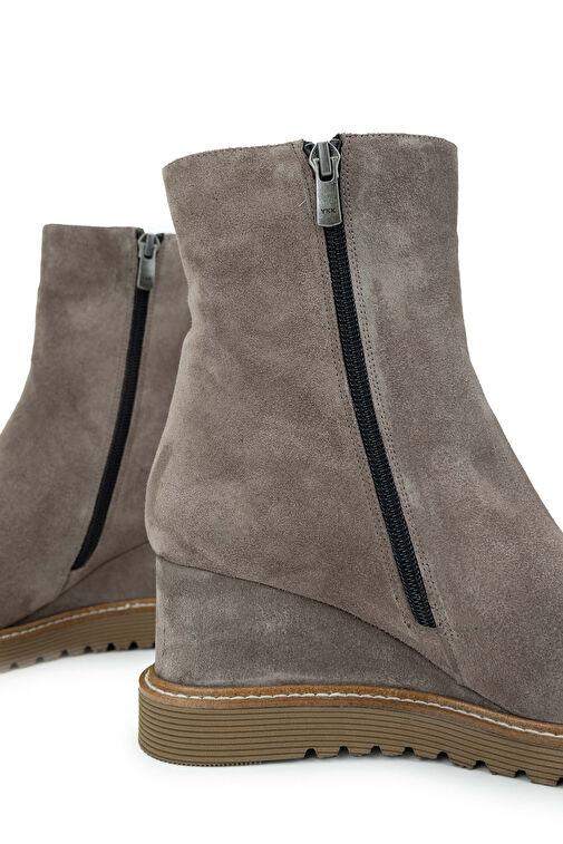 Tamer Tanca Kadın Hakiki Deri Vizon Süet Casual Bot - Görsel 5