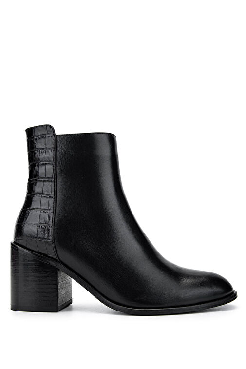 Tamer Tanca Kadın Hakiki Deri Siyah Topuklu Bot - Görsel 2