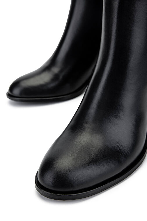 Tamer Tanca Kadın Hakiki Deri Siyah Topuklu Bot - Görsel 4