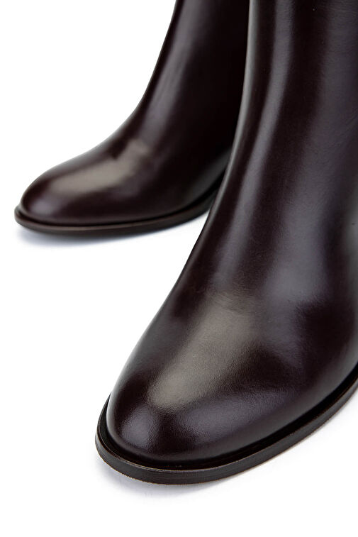 Tamer Tanca Kadın Hakiki Deri Kahverengi Topuklu Bot - Görsel 5