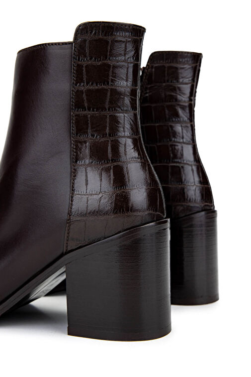 Tamer Tanca Kadın Hakiki Deri Kahverengi Topuklu Bot - Görsel 6