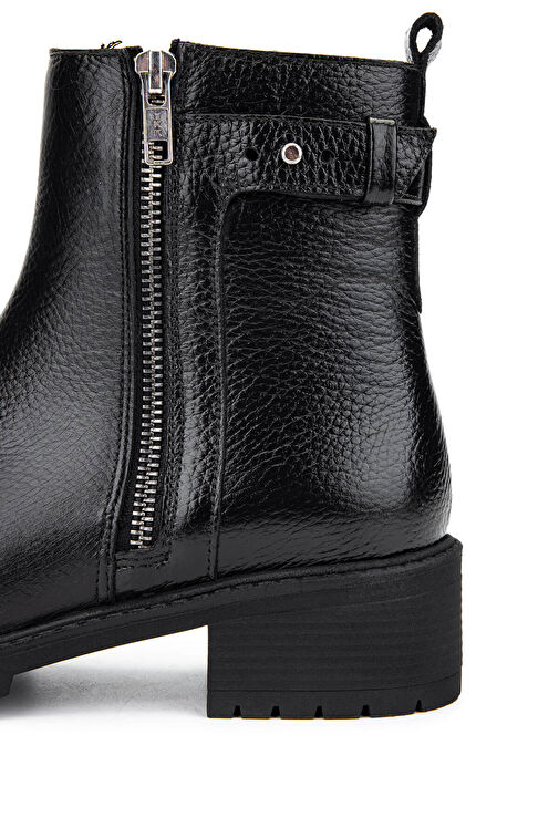 Tamer Tanca Kadın Hakiki Deri Siyah Floter Casual Bot - Görsel 6