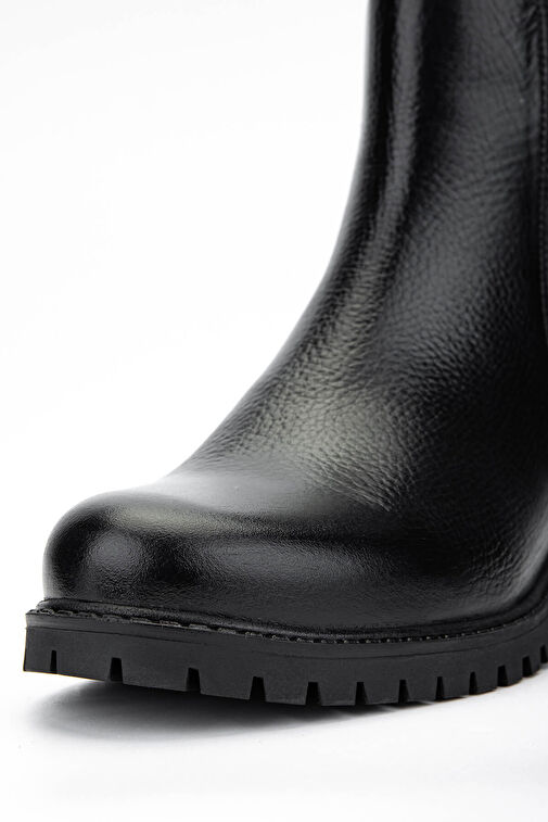 Tamer Tanca Kadın Hakiki Deri Siyah Floter Casual Bot - Görsel 7