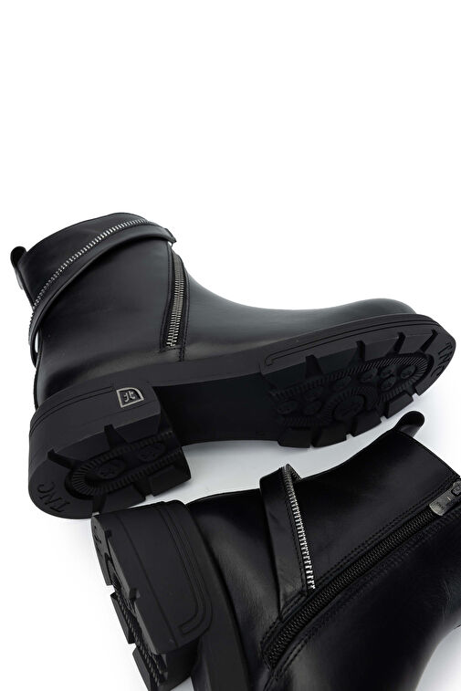 Tamer Tanca Kadın Hakiki Deri Siyah Deri Casual Bot - Görsel 6