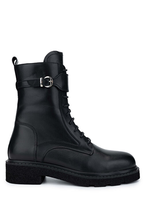 Tamer Tanca Kadın Hakiki Deri Siyah Deri Casual Bot - Görsel 2