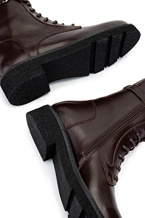 Tamer Tanca Kadın Hakiki Deri Kahverengi Casual Bot - Görsel 6