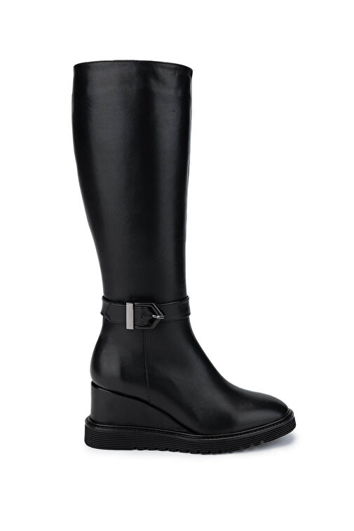 Tamer Tanca Kadın Hakiki Deri Siyah Deri Casual Çizme - Görsel 2