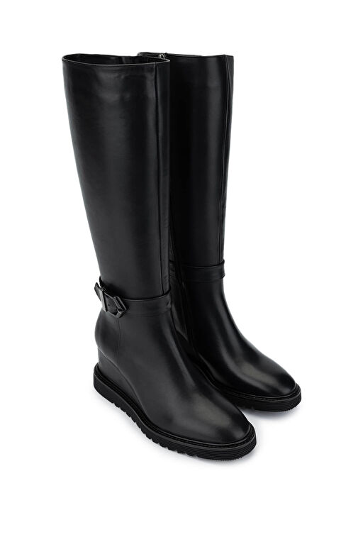 Tamer Tanca Kadın Hakiki Deri Siyah Deri Casual Çizme - Görsel 3