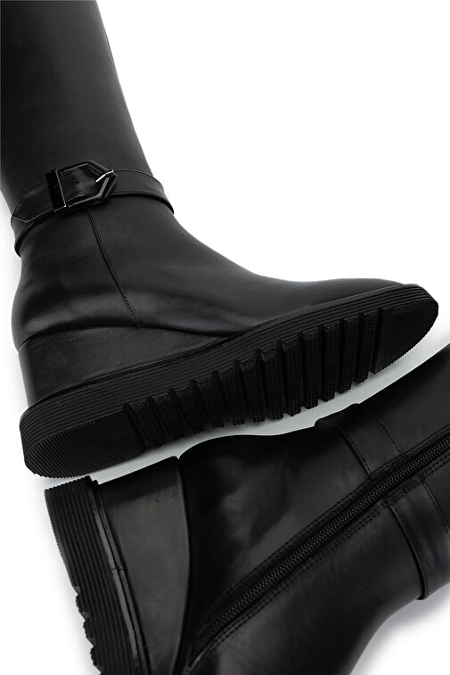 Tamer Tanca Kadın Hakiki Deri Siyah Deri Casual Çizme - Görsel 7